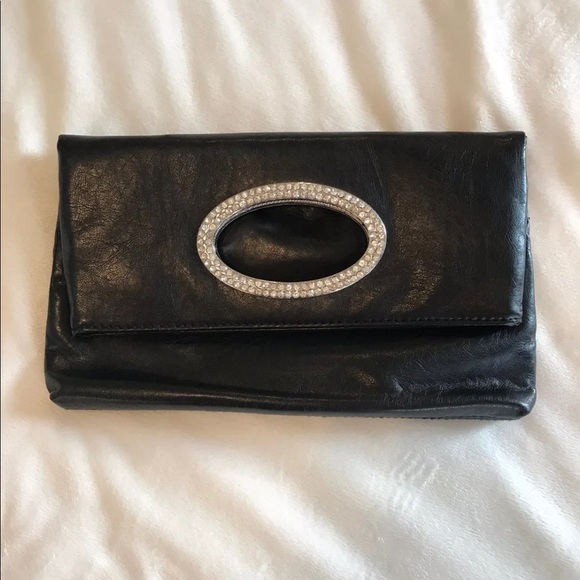 Bags | Black Clutch Purse With Rhinestones | Poshmark